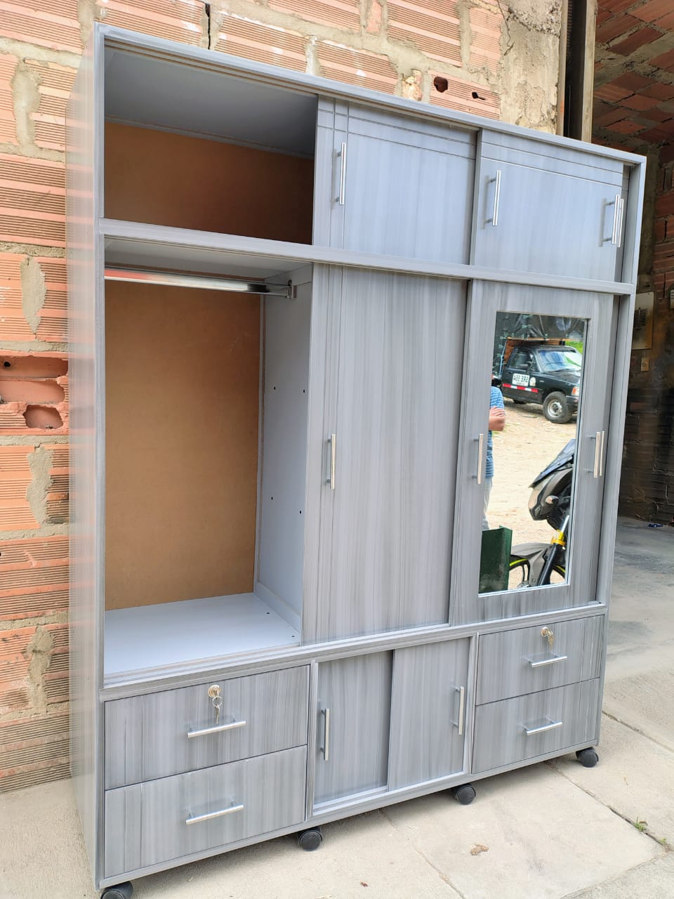 CLÓSET 3 CUERPOS GRIS