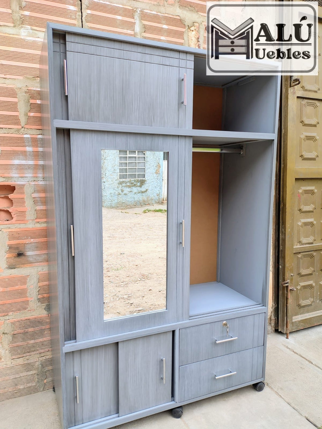 CLÓSET 2 CUERPOS GRIS