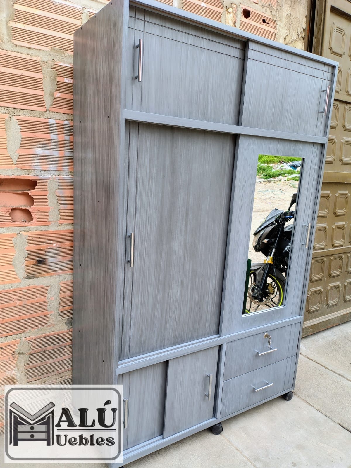 CLÓSET 2 CUERPOS GRIS