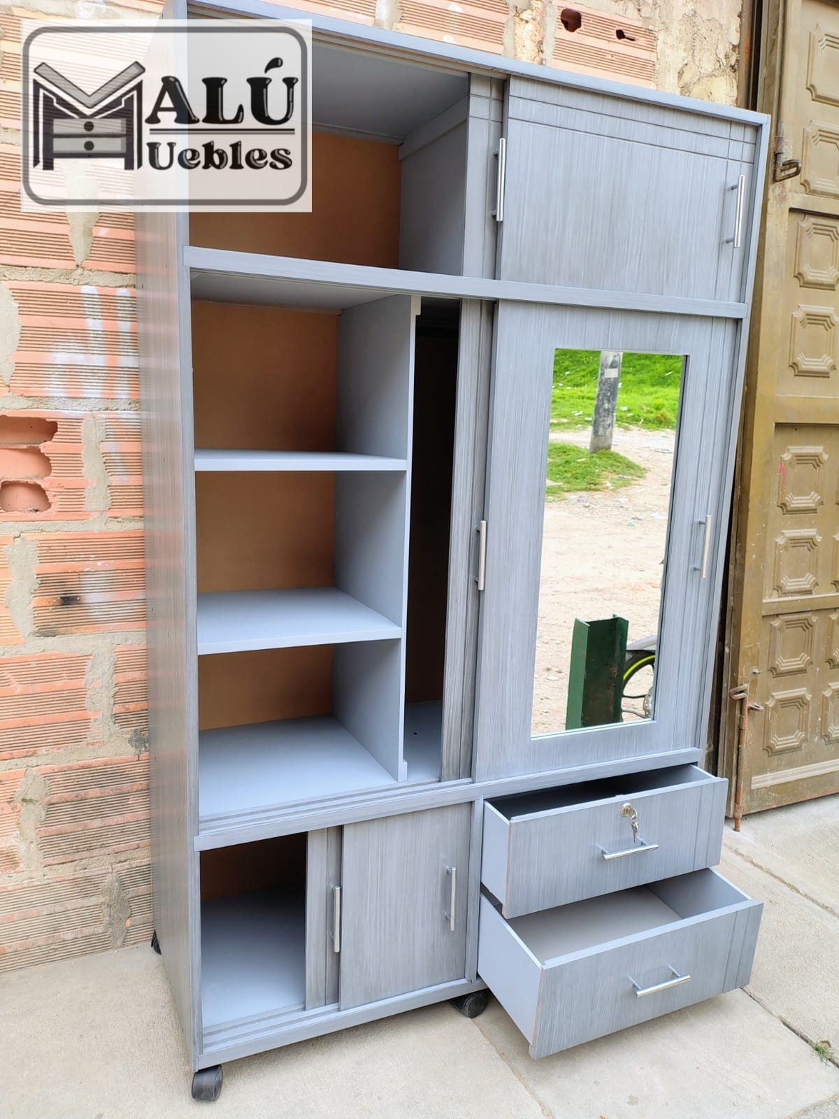 CLÓSET 2 CUERPOS GRIS